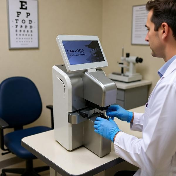 Lensometro digital funcion de mapeo potencial y escanea QR para obtener datos equipo optico para optica