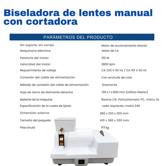 Biseladora y cortadora 2 en 1 uso para laboratorio optico equipo opticos para opticas