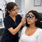 Armazón de prueba ajustable profesional, usado para exámenes refractivos, adaptación de lentes y diagnóstico en consultorios de optometría y óptica. Totalmente regulable para diferentes distancias pupilares.