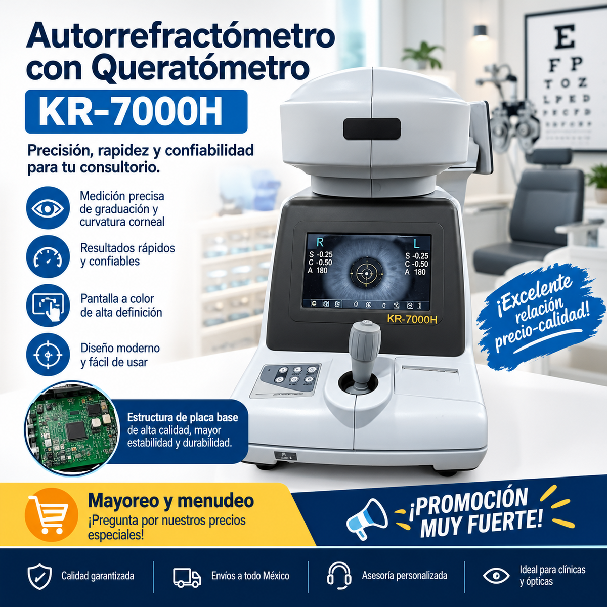 Autorrefractometro con queratometro examen para vista,uso para optometrista,profesional para las opticas