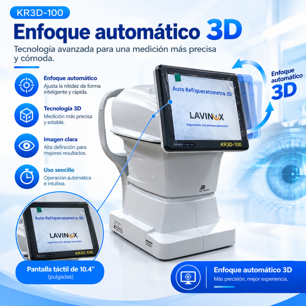 Autorrefractometro con queratometro seguimiento de 3D enfoque automatico movimiento con pantalla equipo optico