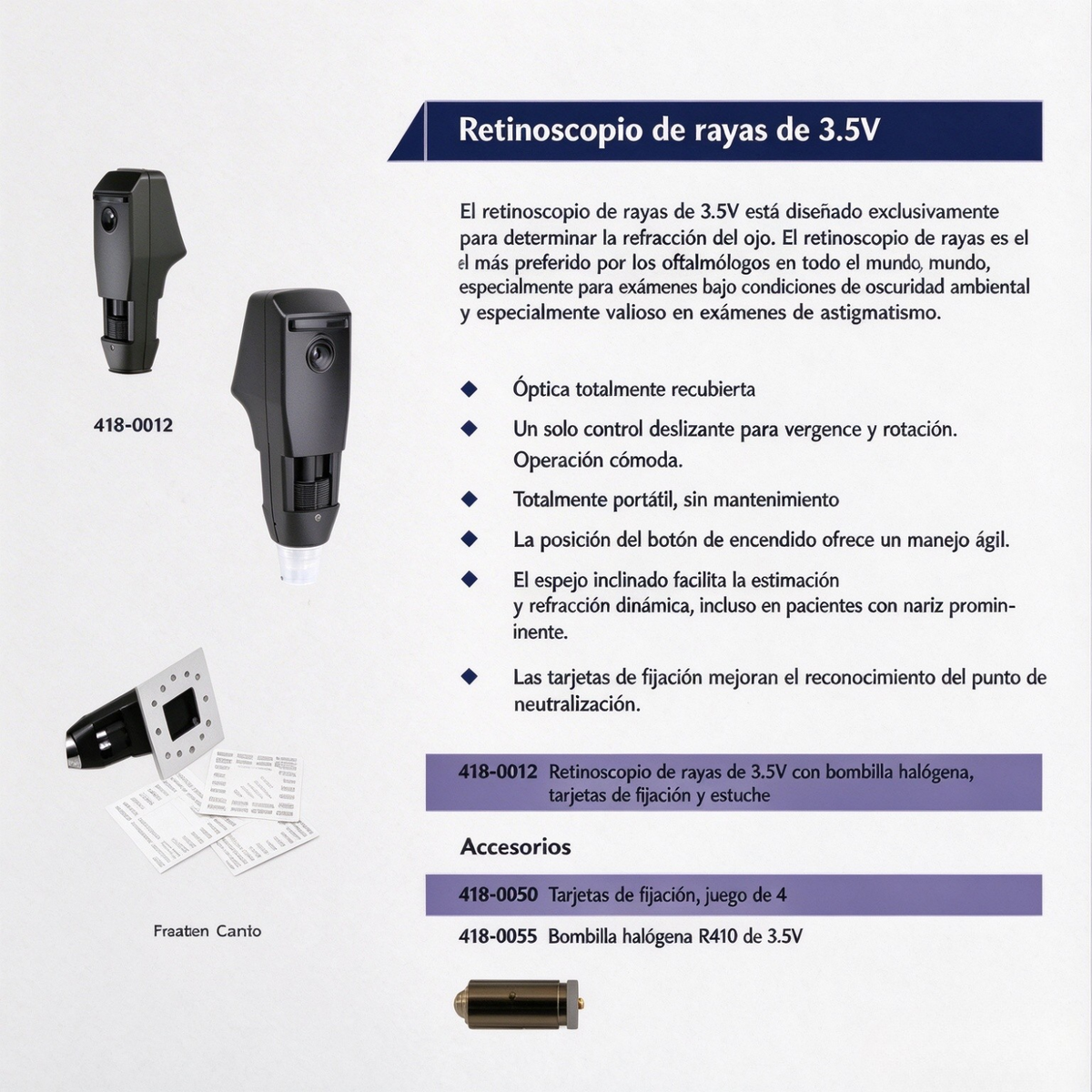 Set Retinoscopio y Oftalmoscopio 3.5V con Mango Recargable Li-ion USB, Iluminador Fibra Óptica, Estuche Rigido | Equipo Optometría Oftalmología