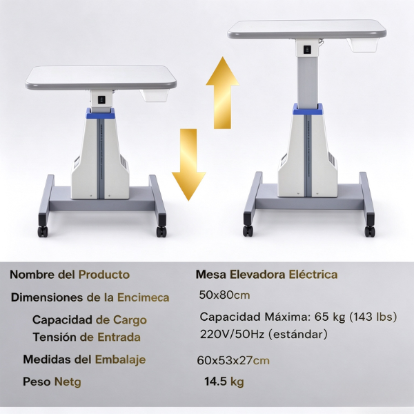 Mesa elevacion sin cajon para autorrefractometro o lampara hendidura equipo optico