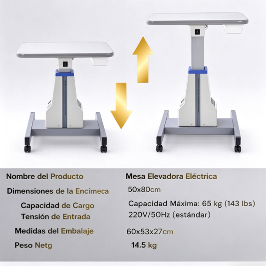 Mesa elevacion sin cajon para autorrefractometro o lampara hendidura equipo optico